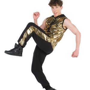 A Wish come true costume 2 piece boys set Metallic Scale Boys Hop Hop Dance MC